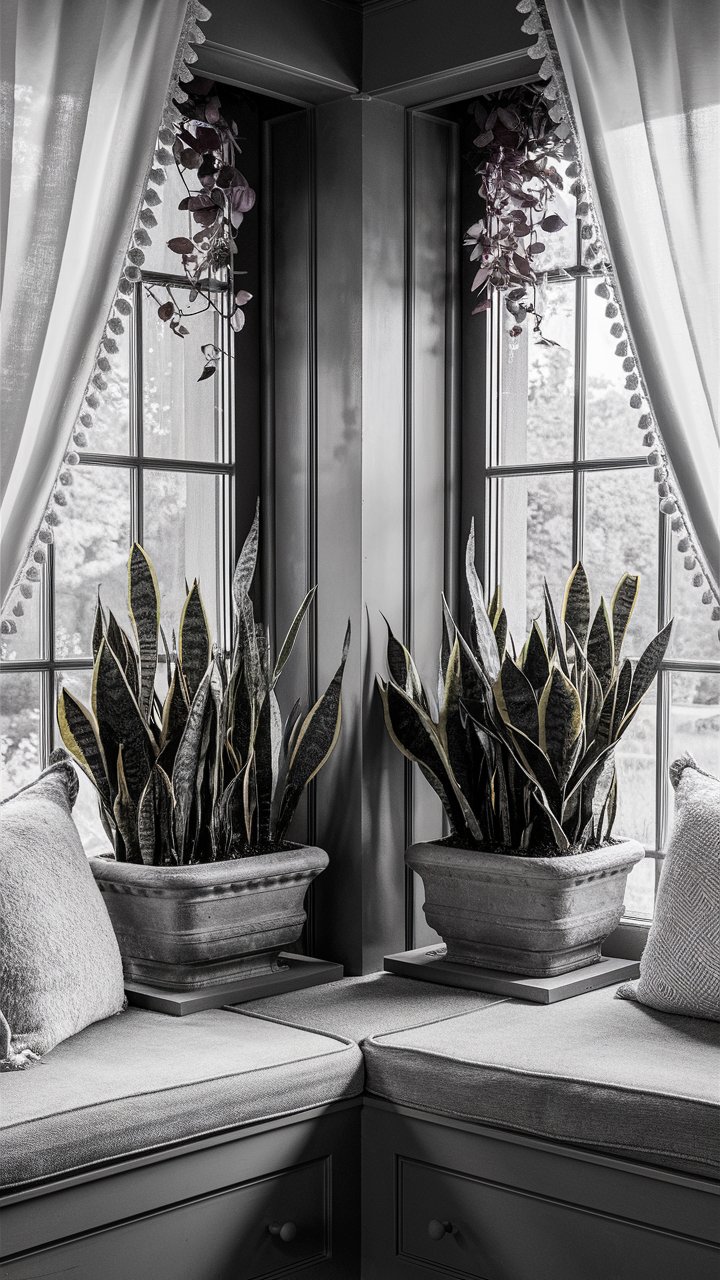 19. Window Corner with Two Matching Planters
