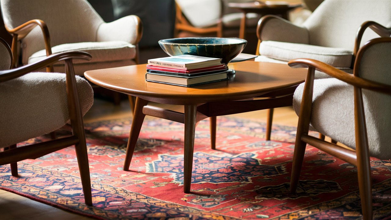 3. Mid-Century Modern Furniture Anchoring the Space