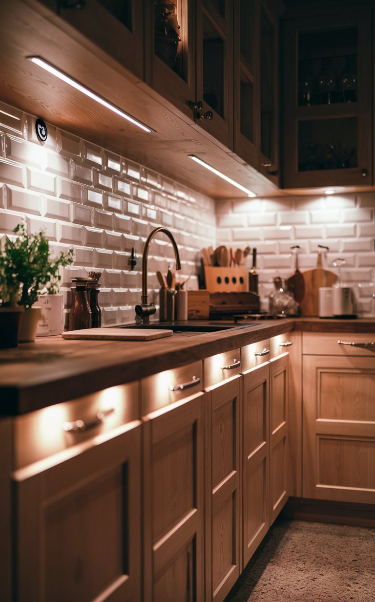 16. Under-Cabinet LED Lighting to Brighten Small Spaces