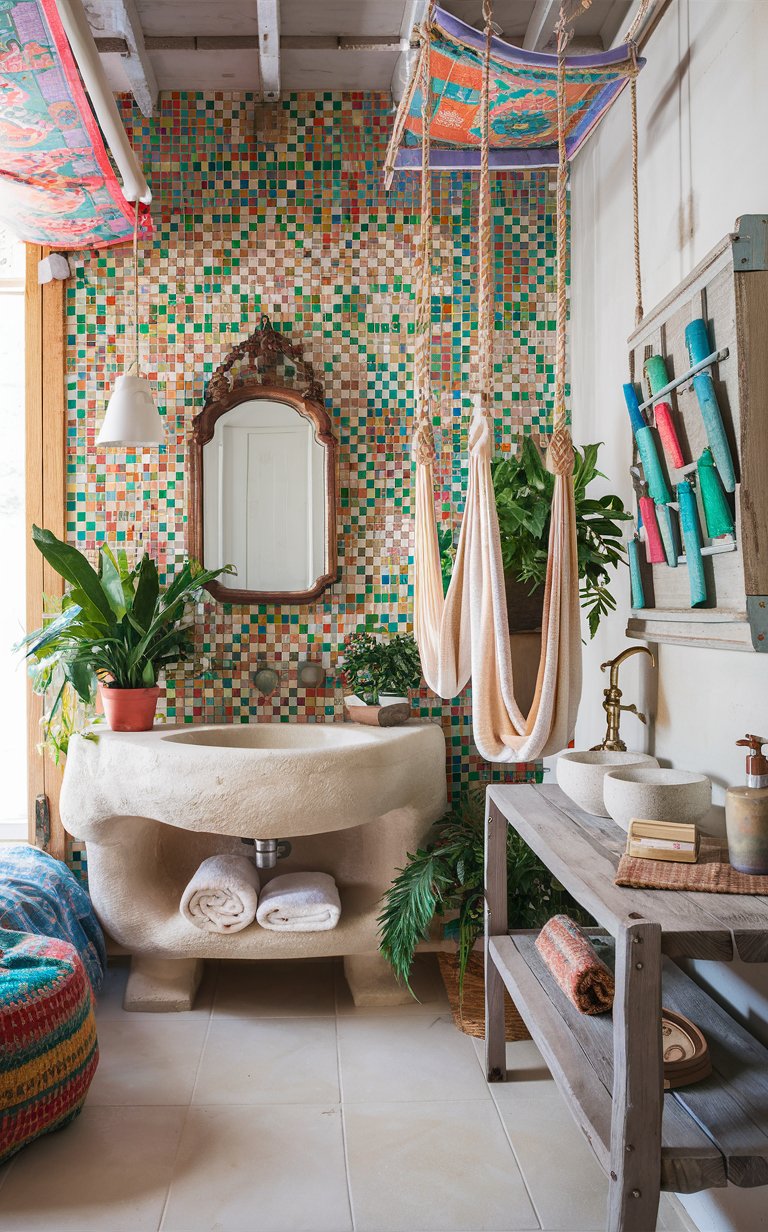 Eclectic Bohemian Bath Nook