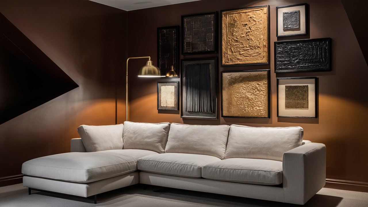 2. Bold Accent Wall in Deep Mocha or Charcoal