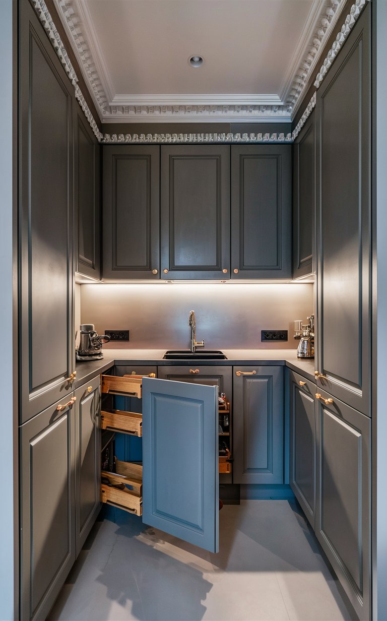 7. Floor-to-Ceiling Tiny Kitchen Cabinets That Maximize Storage