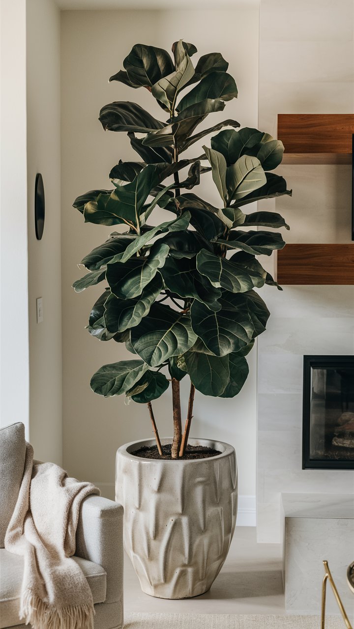 10. Indoor Tree (e.g. Fiddle‑Leaf Fig) in a Corner Niche