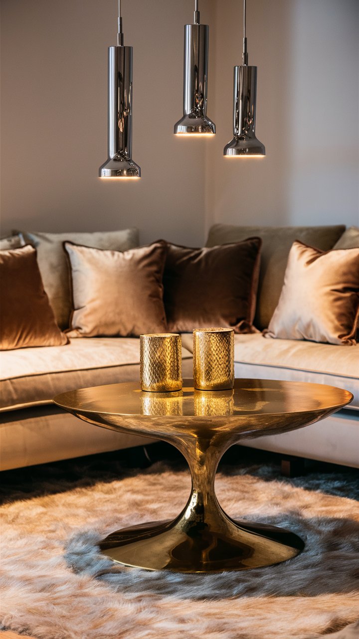13. Brass or Chrome Accent Pieces for a Luxe Touch