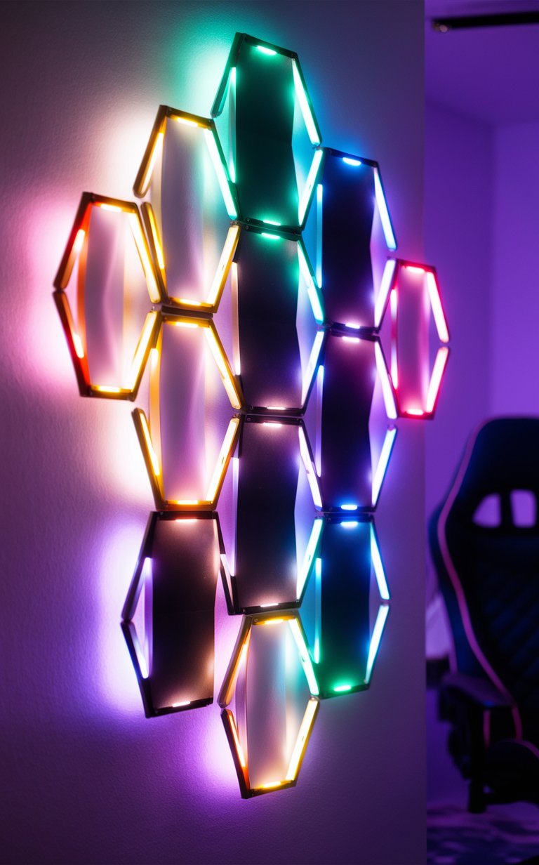 12. Hexagonal LED Panel Ceiling or Wall Pattern
