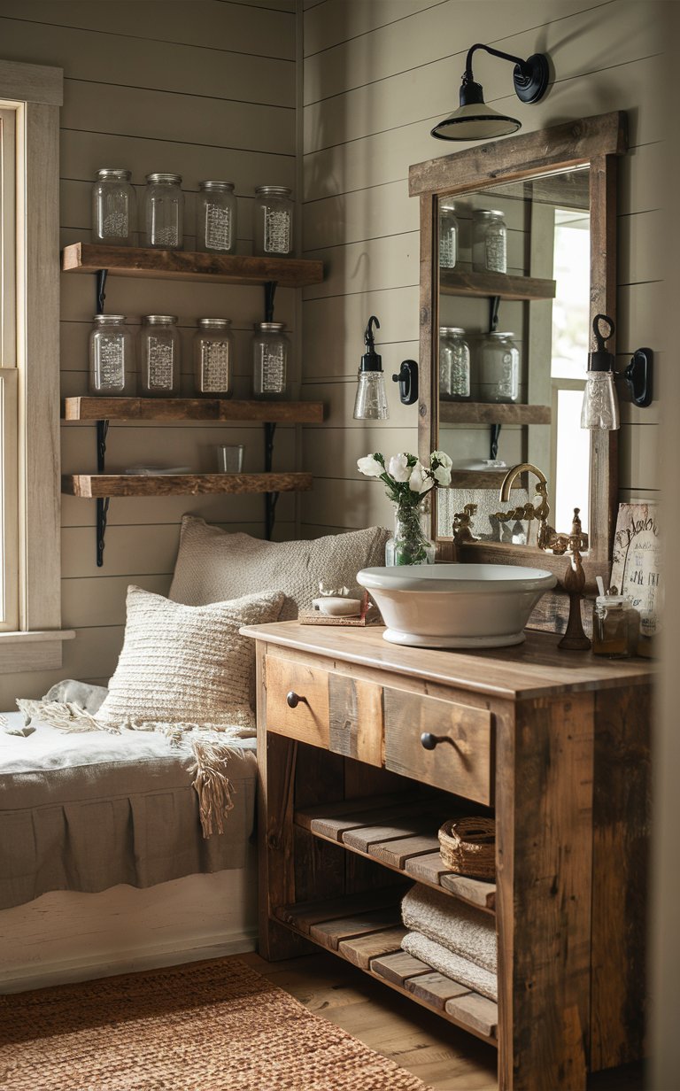 Rustic Farmhouse Vanity Corner