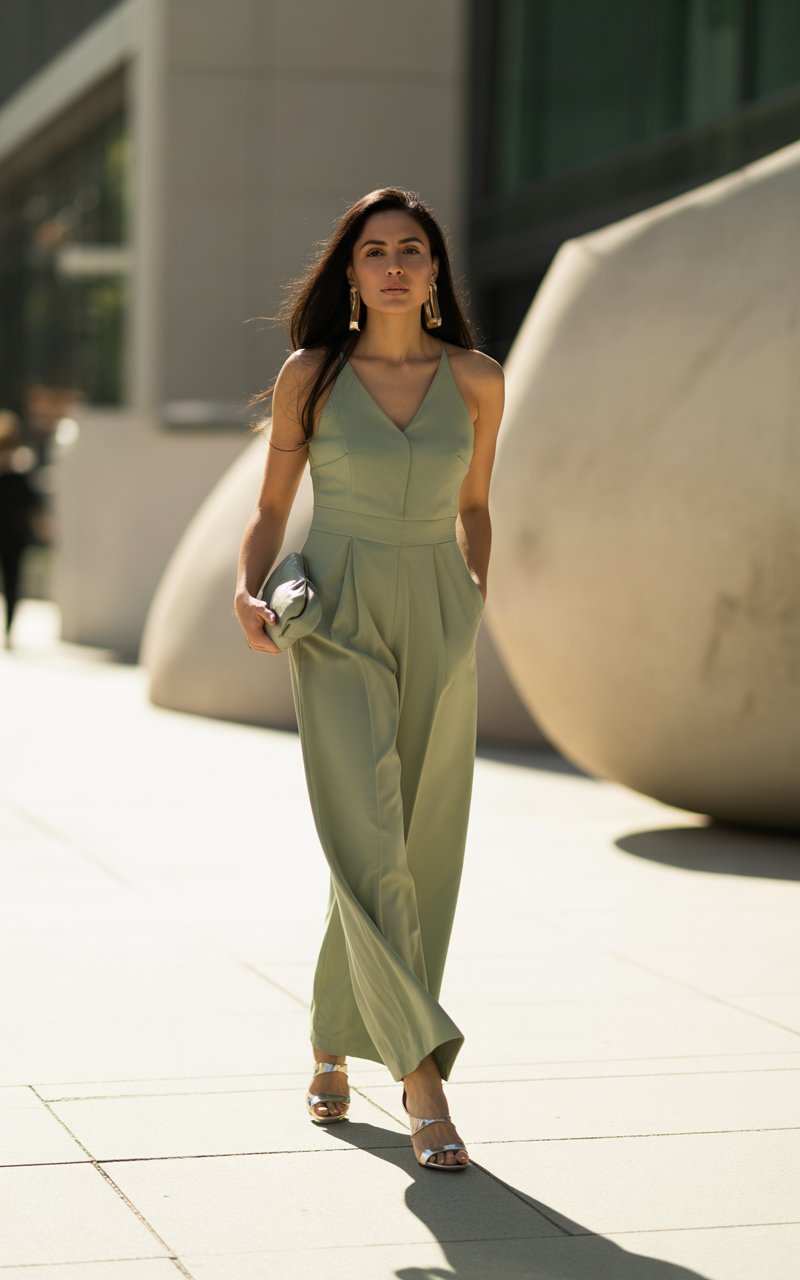 7. Head‑to‑Toe Dill‑Green Monochrome Set for Bold Minimalism